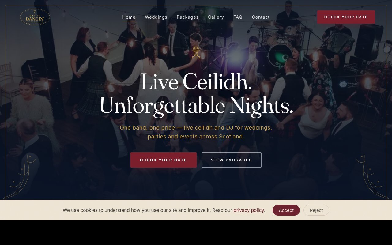 Are Ye Dancin' — homepage preview