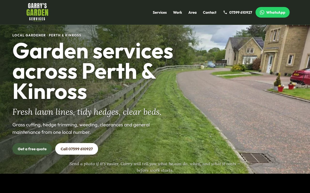 Garry's Gardens — homepage preview