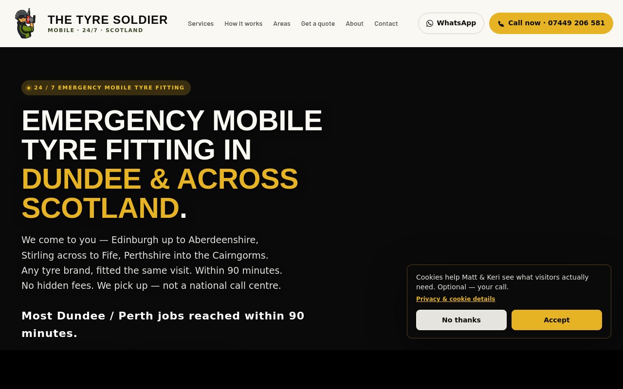The Tyre Soldier — homepage preview